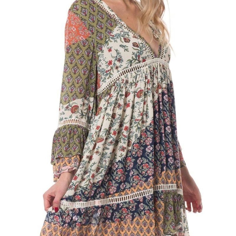 Olivaceous Floral Boho Spring Dress size S (A13)